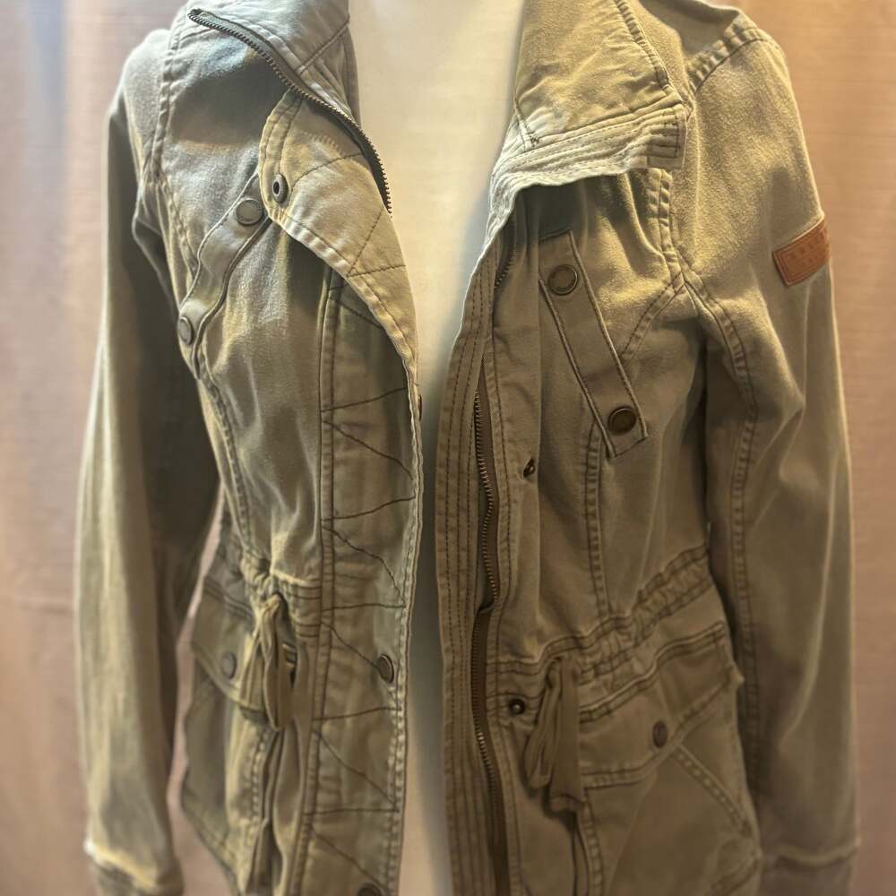 Hollister Olive Green Utility Jacket with Cinch Waist